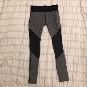 Black & Grey leggings with mesh at the knee